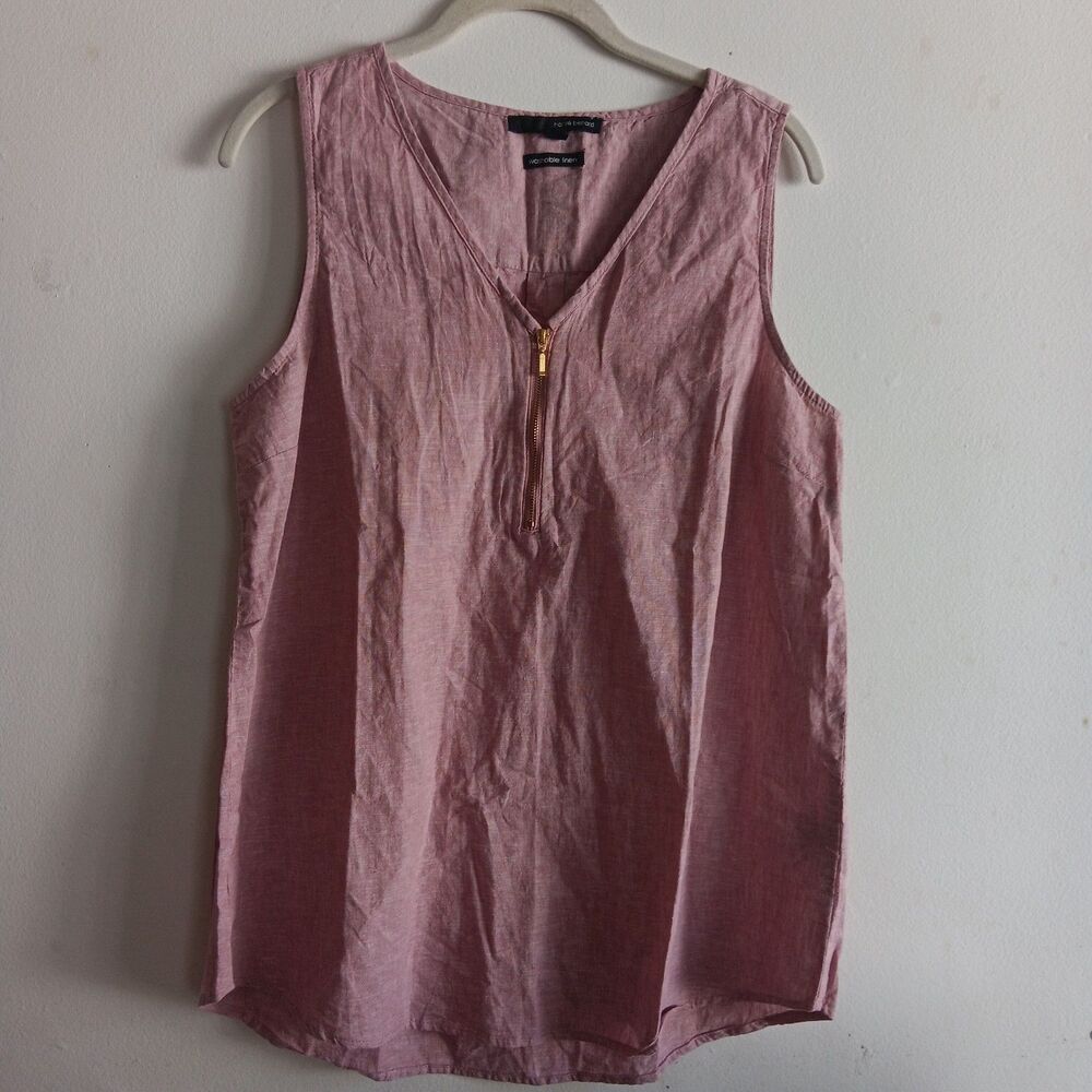 Harve Bernard Bundle of Two Washable Linen Tank Top Beachy Lightweight Large - Picture 3 of 8
